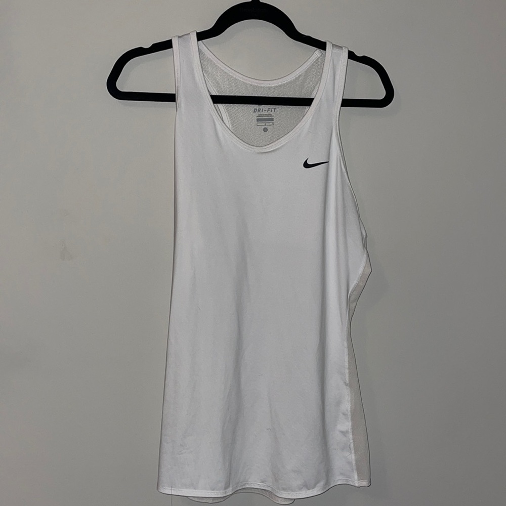 Nike White Dri Fit Tank with Mesh Back